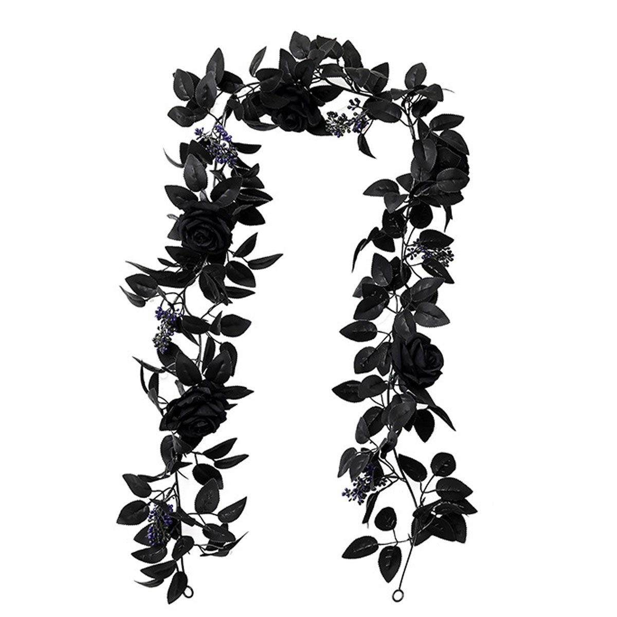 Kunstblumenstrauß Künstliche schwarze Rosenranke, künstliche Rosenranke, Zeaicos schwarz(Still3)