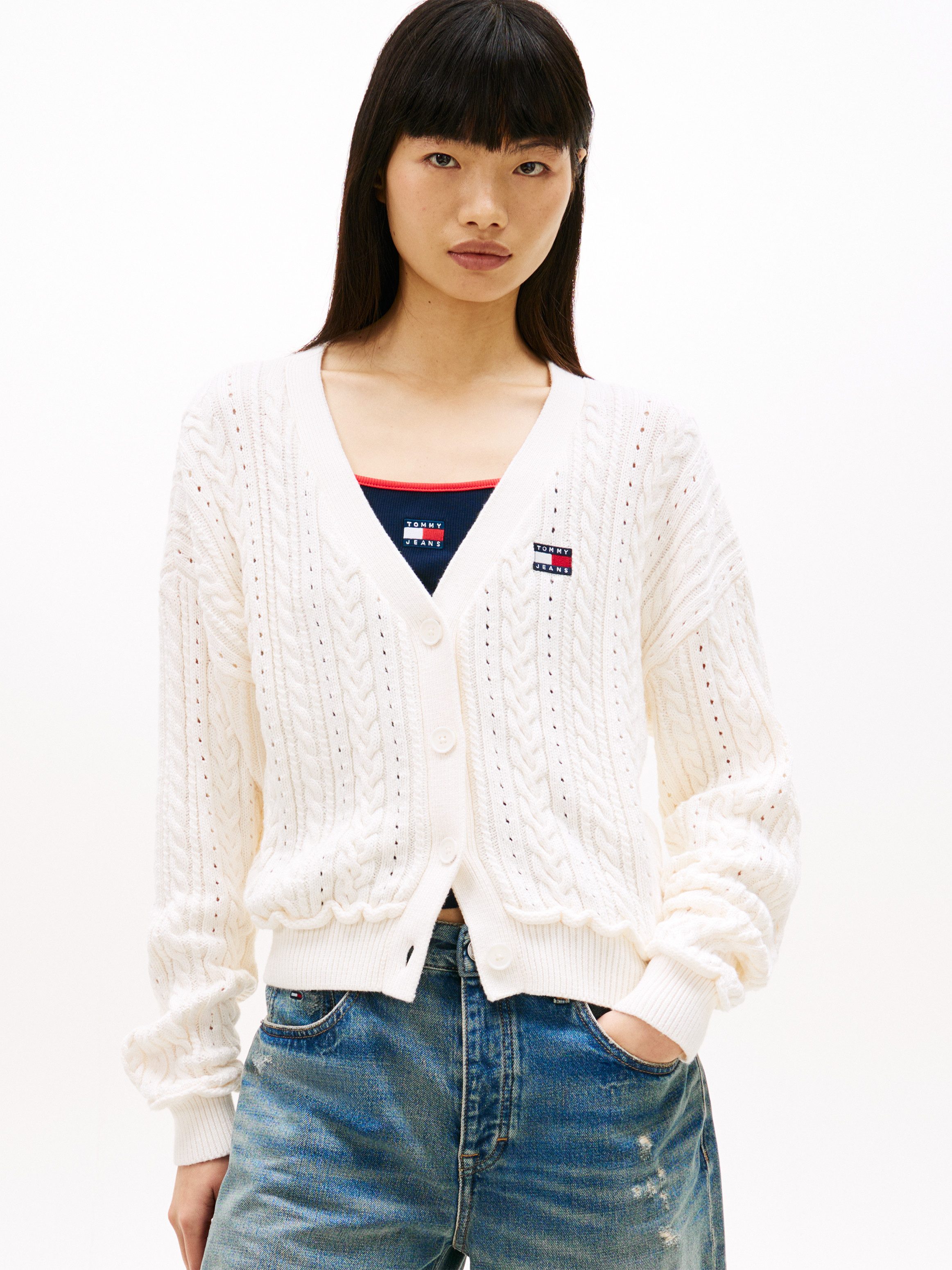 Tommy Jeans Strickjacke TJW BOXY GMD CARDIGAN