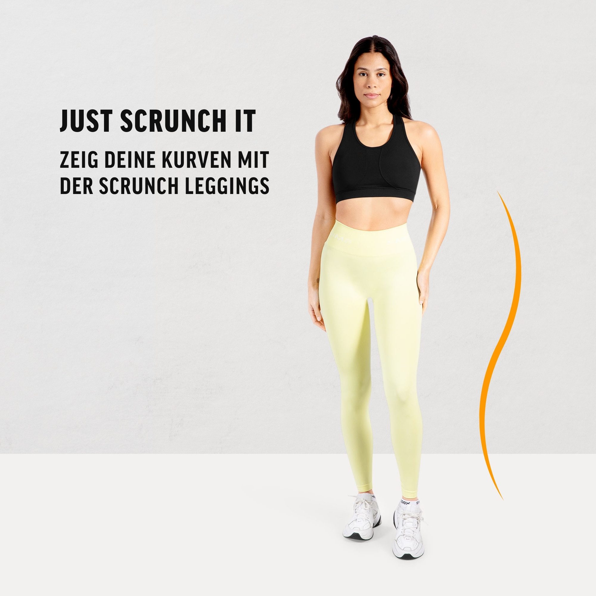 Smilodox Leggings Azura, Push Up Booy Fitnessleggings mit Schriftzug Sport & Alltag Scrunch Butt Squat-Sicher High Waist Seamless Yoga Gymhose Blickdicht