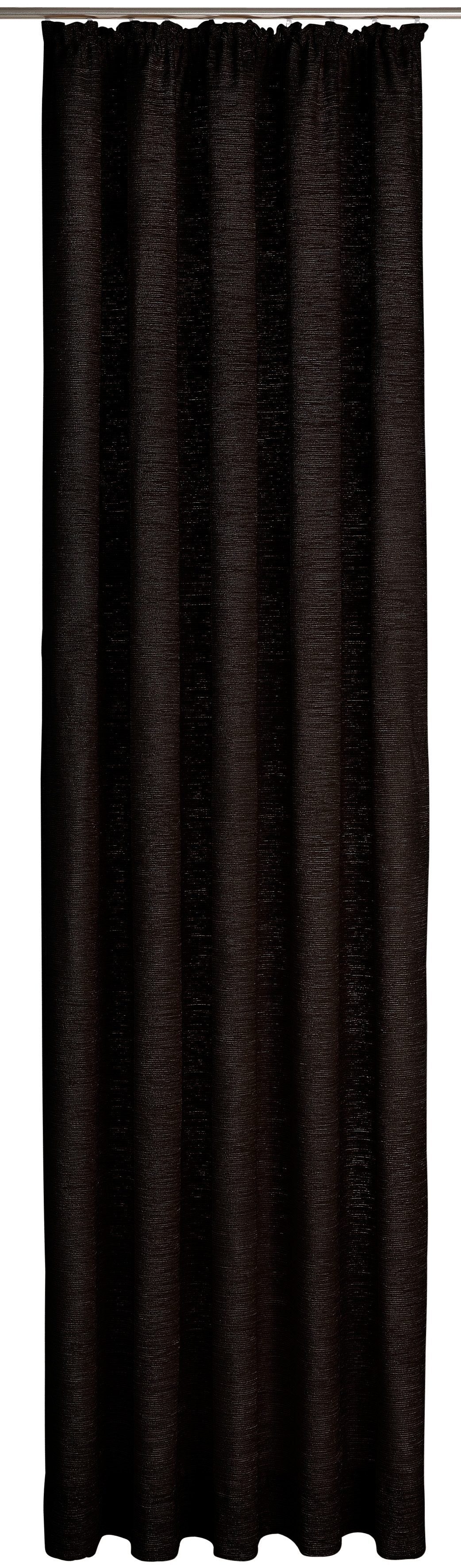 Vorhang Holmsund 288g/qm, Wirth, Chenille Kräuselband (1 schwarz blickdicht, St)