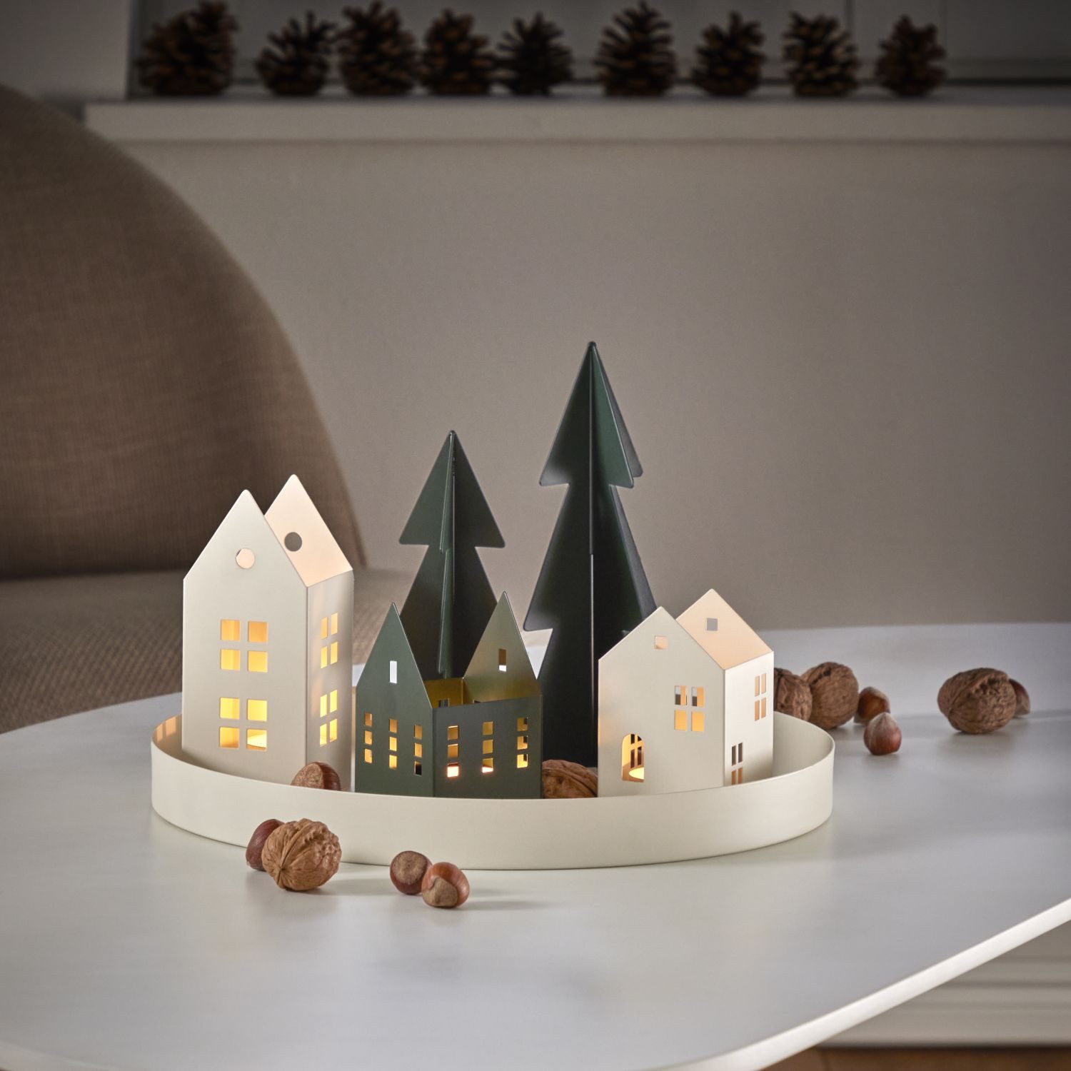 Philippi Design Tablett Le Quartier Weihnachtsdorf, Stahl