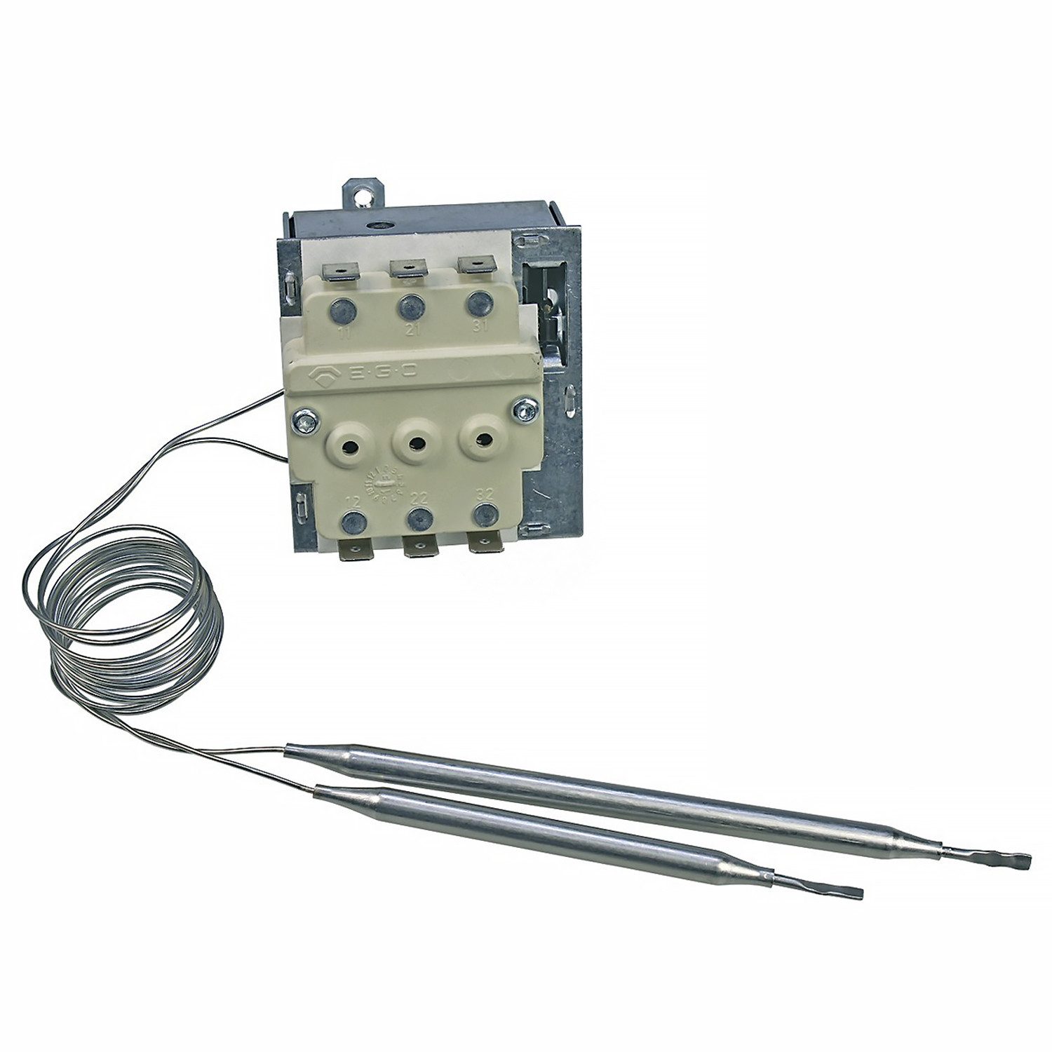 VIOKS Thermodetektor Thermostat/Temperaturbegrenzer-Kombi 128°C, mit 2 Temperaturfühlern für Heißwassergeräten