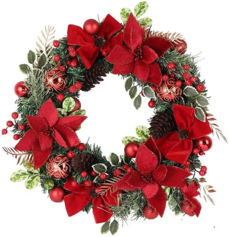 Dekokranz Weihnachtskranz, Künstlicher Weihnachtskranz für Tür, Kranz