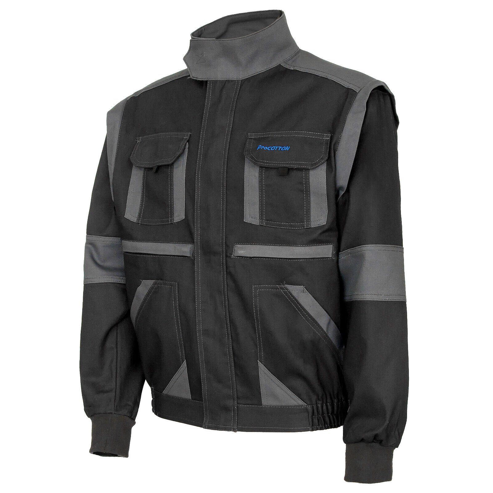 Artmas Arbeitsjacke Arbeitsjacke Arbeitsweste 2in1 Bundjacke Berufsjacke abnehmbare Ärmel Abgeschlossen mit einem Klettverschluss am Hals – Bild 5 von 5