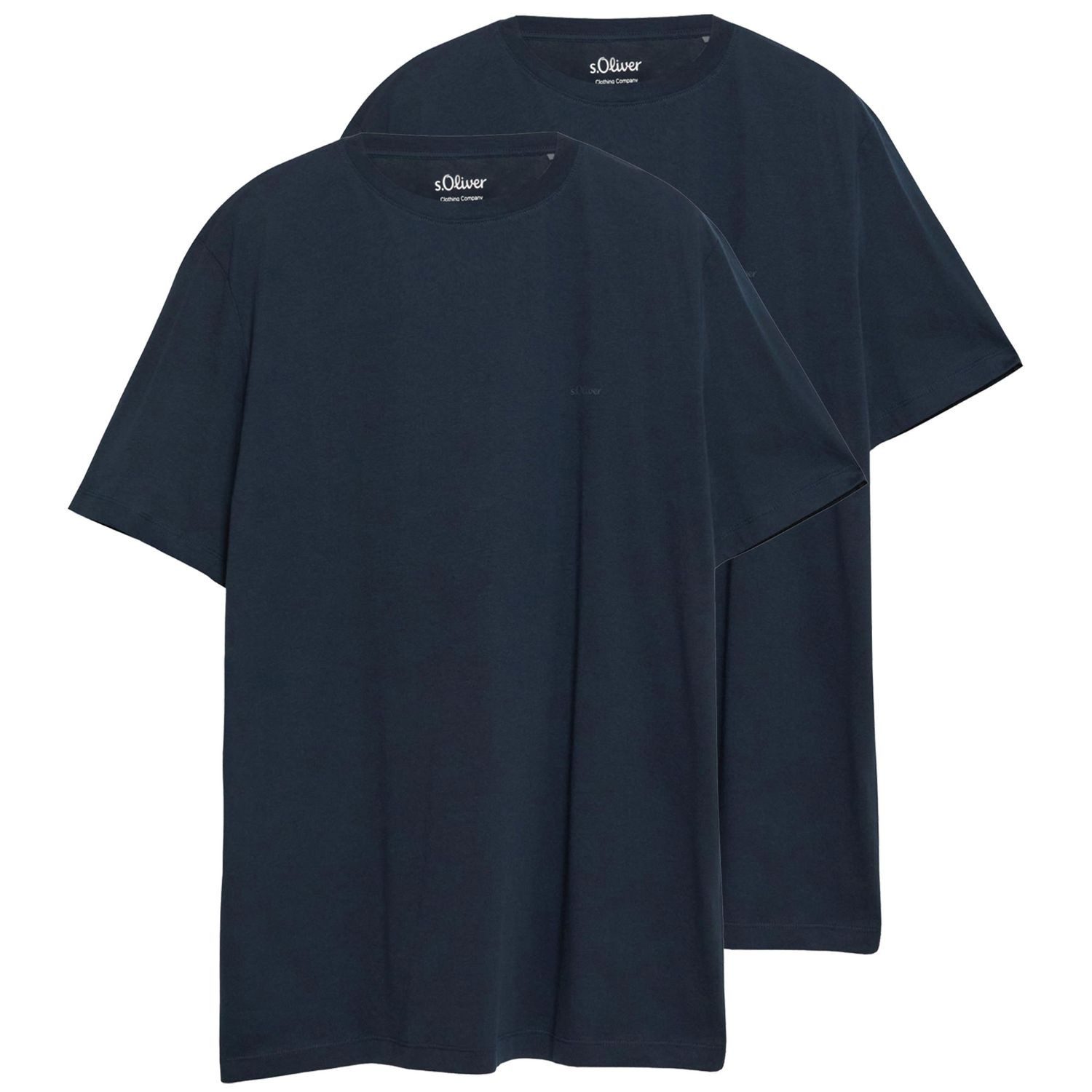 s.Oliver T-Shirt (Set) mit Label-Print und lang geschnitten im 2er SPARPACK