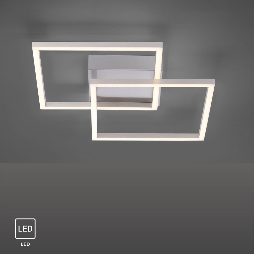 SellTec LED Deckenleuchte LED Deckenlampe Rahmenleuchte, Lichtquelle schwenkbar, 2xLED-Board/7W/3000K, warmweiß, warmweiß, schwenkbar, matt gebürstet, Wohnzimmerlampe