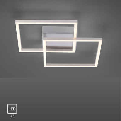 SellTec LED Deckenleuchte LED Deckenleuchte Rahmenleuchte, Lichtquelle schwenkbar, 2xLED-Board/7W/3000K, warmweiß, warmweiß, schwenkbar, matt gebürstet, Wohnzimmerlampe