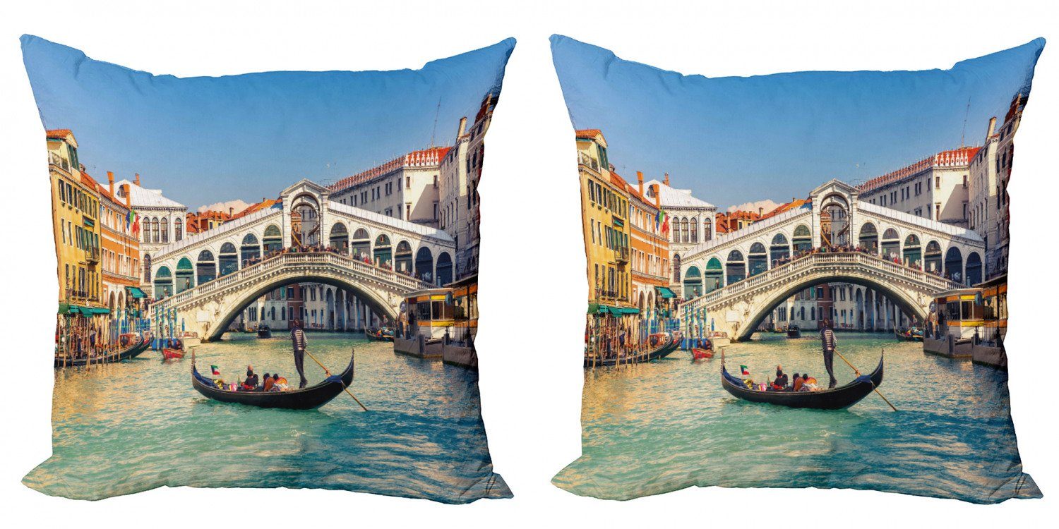 Kissenbezüge Modern Accent Doppelseitiger Digitaldruck, Abakuhaus (2 Stück), Venedig Sunny Day in City-Reisen