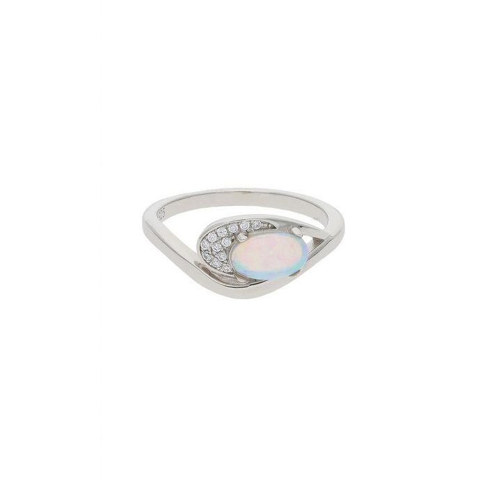 JuwelmaLux Silberring Ring Silber Fingerring Zirkonia Opal (1-tlg) Damen Silberring Silber 925/000 inkl. Schmuckschachtel