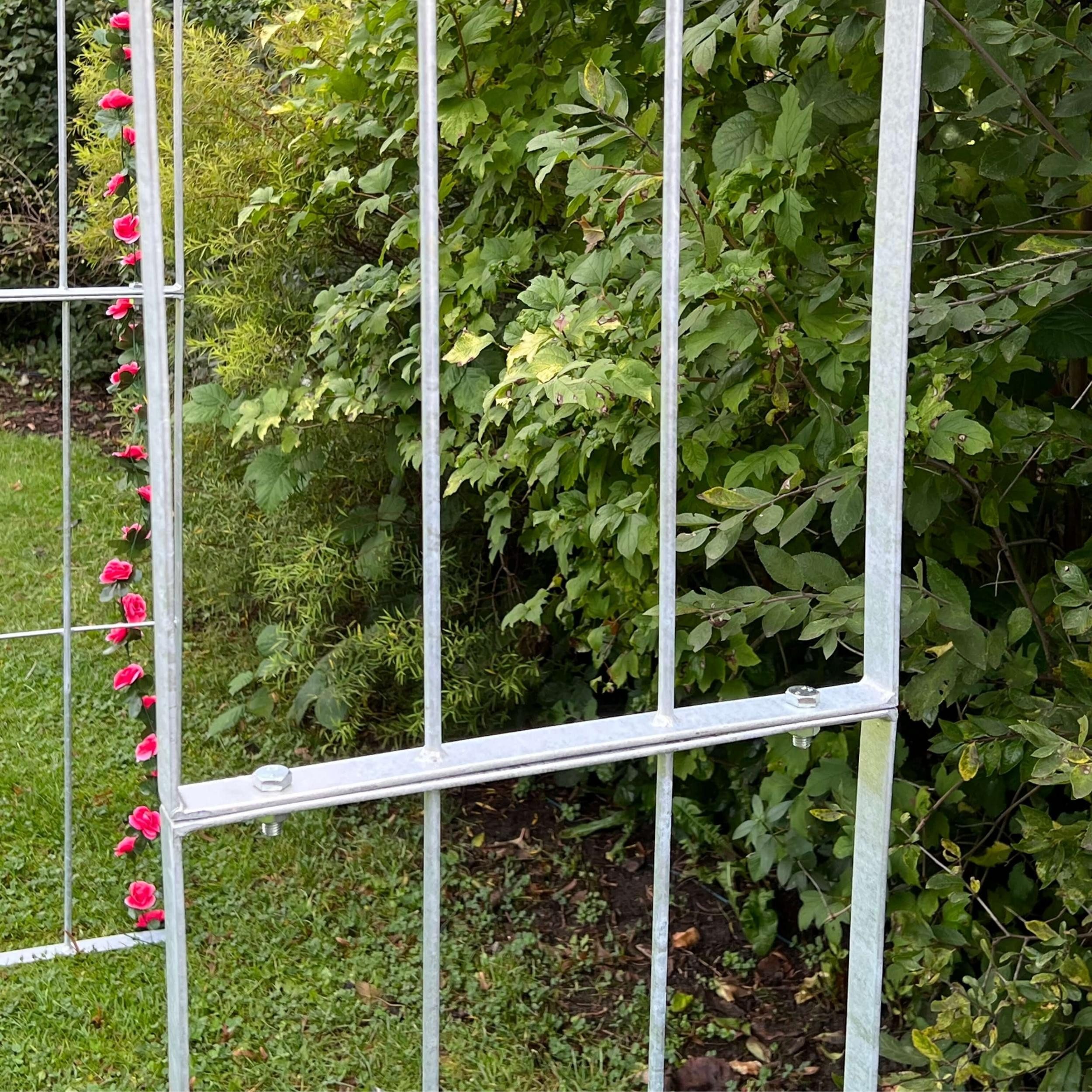 DanDiBo Rosenbogen Metall Verzinkt Massiv 140 cm Torbogen 96519 Wetterfest Rundbogen, verzinkt