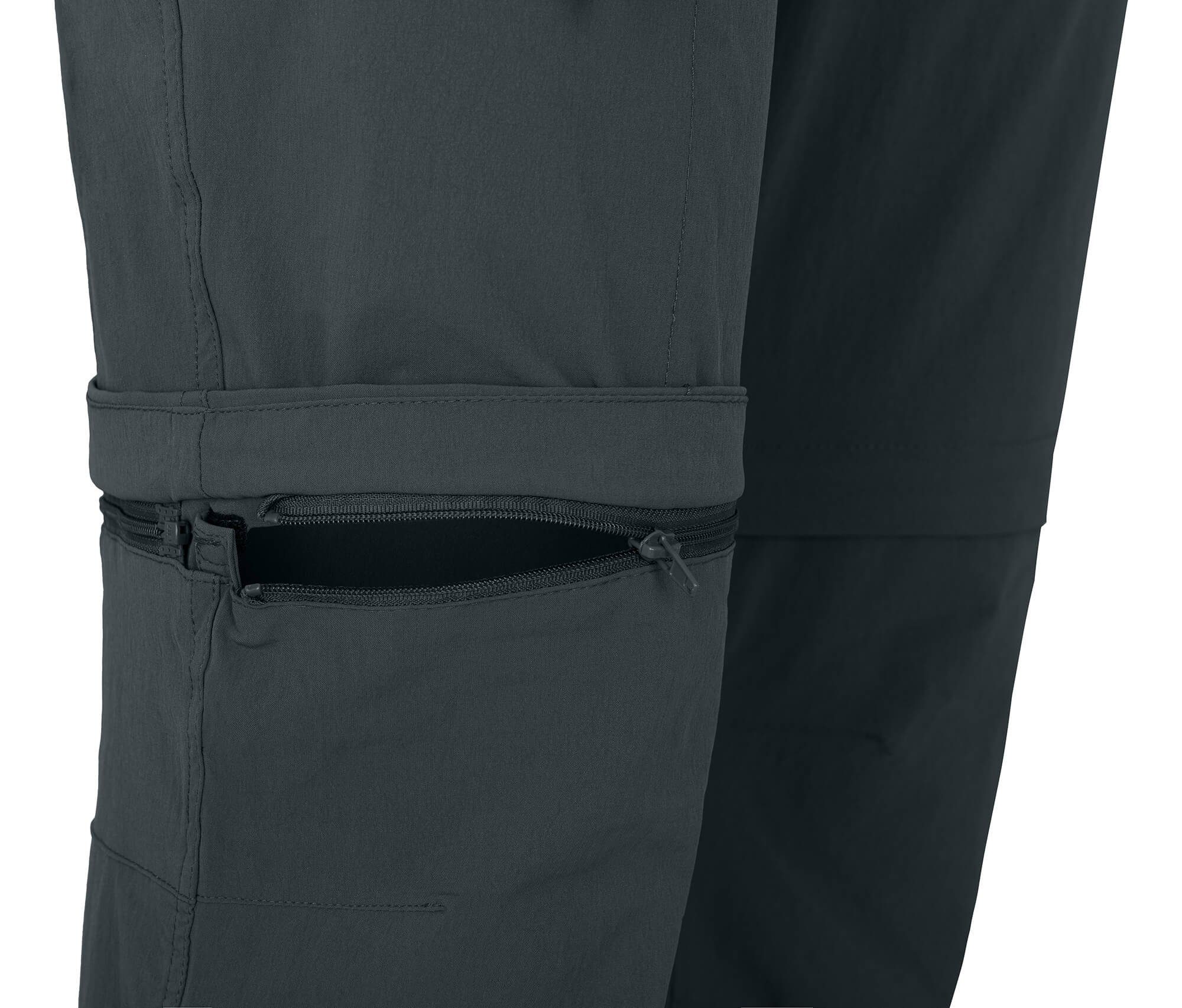 Bergson Zip-off-Hose BAKER Herren (slim) grau Wanderhose, pflegeleicht, Normalgrößen, Zipp-Off vielseitig, dunkel