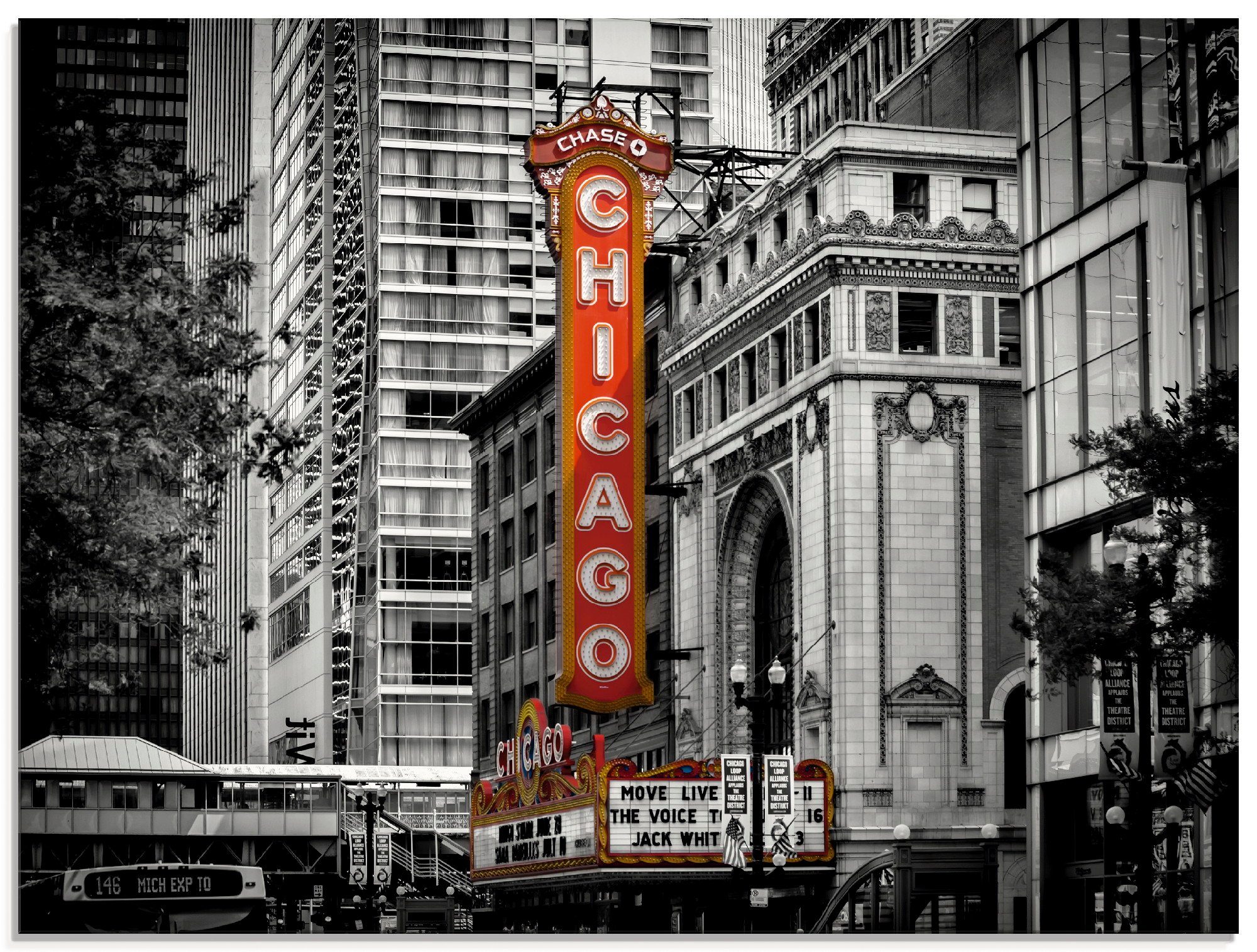 Artland Glasbild Chicago I, Amerika (1 St), in verschiedenen Größen