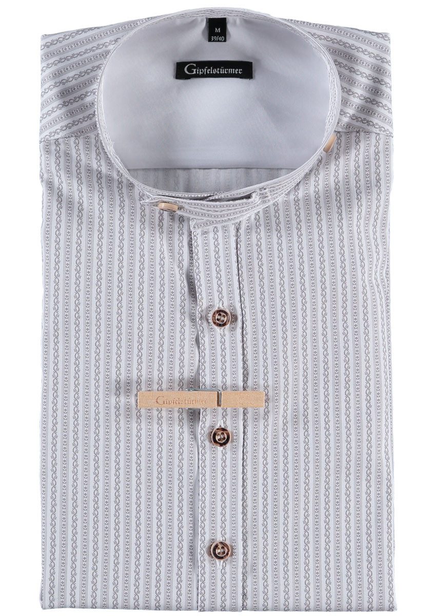 Moschen-Bayern Trachtenhemd Trachtenhemd SLIM FIT Herren Stehkragen Wiesn-Hemd Herrenhemd Weiß
