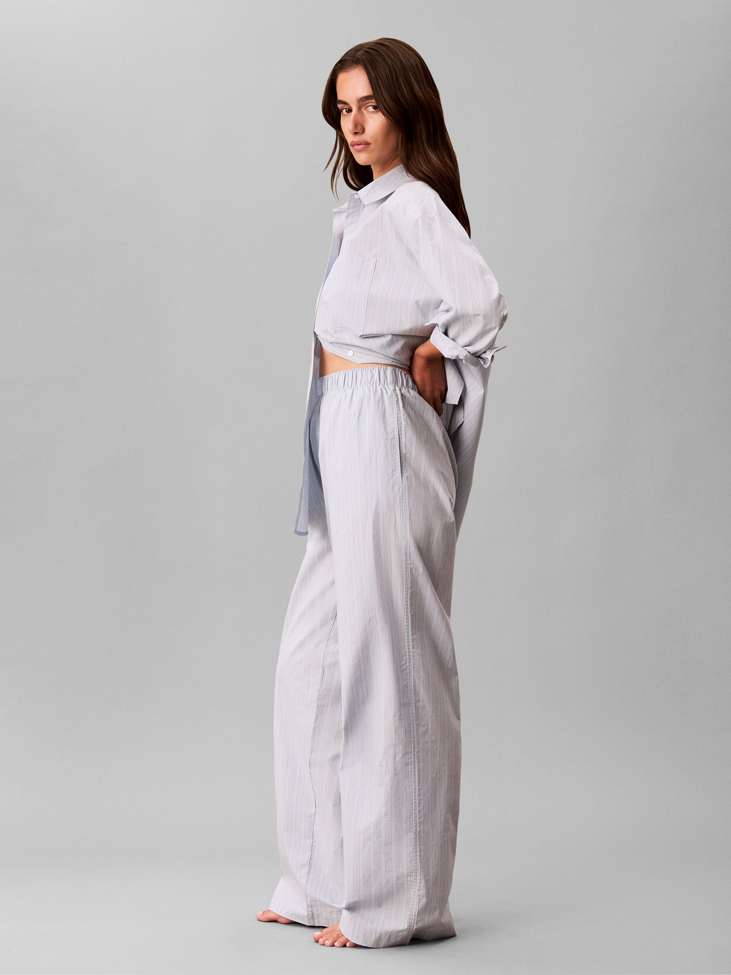 Calvin Klein Underwear Pyjamahose COVERED WB POPLIN PANT aus Baumwoll-Popeline
