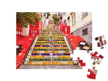 puzzleYOU Puzzle Escadaria Selaron, Treppe in Rio de Janeiro, 48 Puzzleteile, puzzleYOU-Kollektionen Amerika, Brasilien