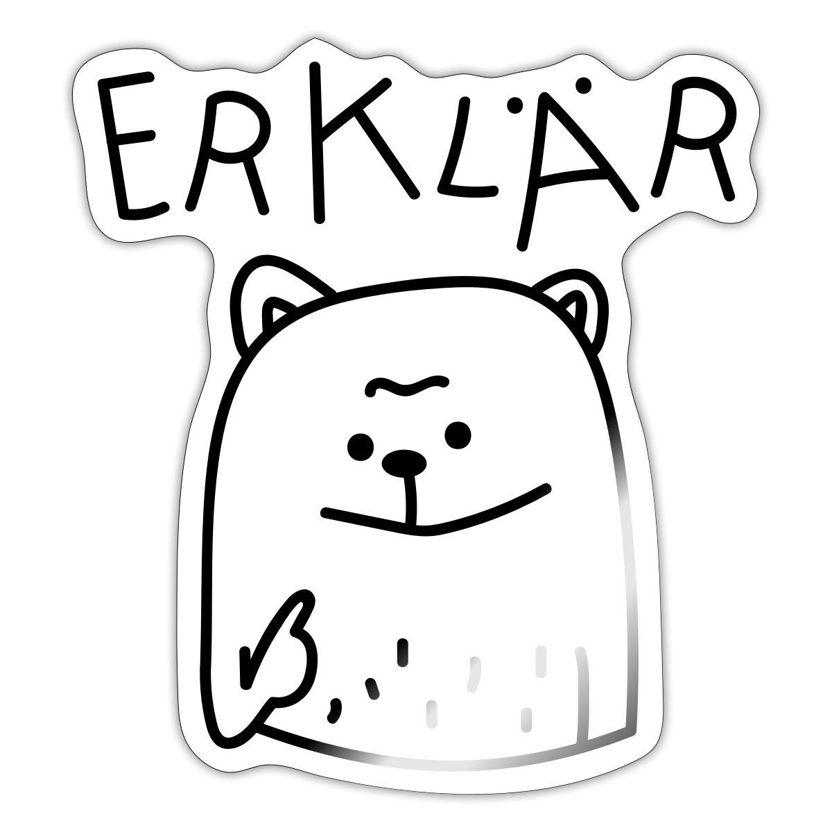 Spreadshirt Aufkleber Erklärbär Erklär Bär Lustig Comic Wortspiel Sticker Aufkleber