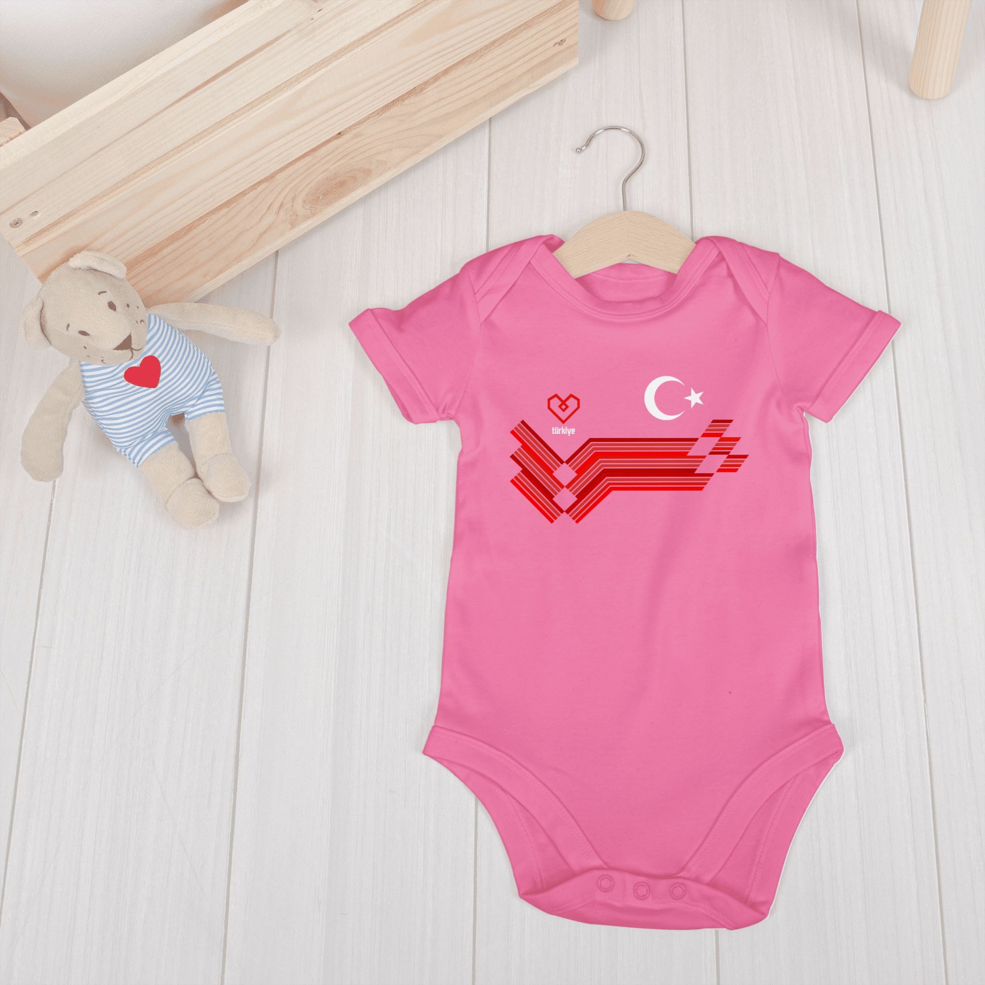 Shirtracer Shirtbody Türkiye Fanartikel EM, Türkei Wappen 2024 Fussball EM Fanartikel Baby