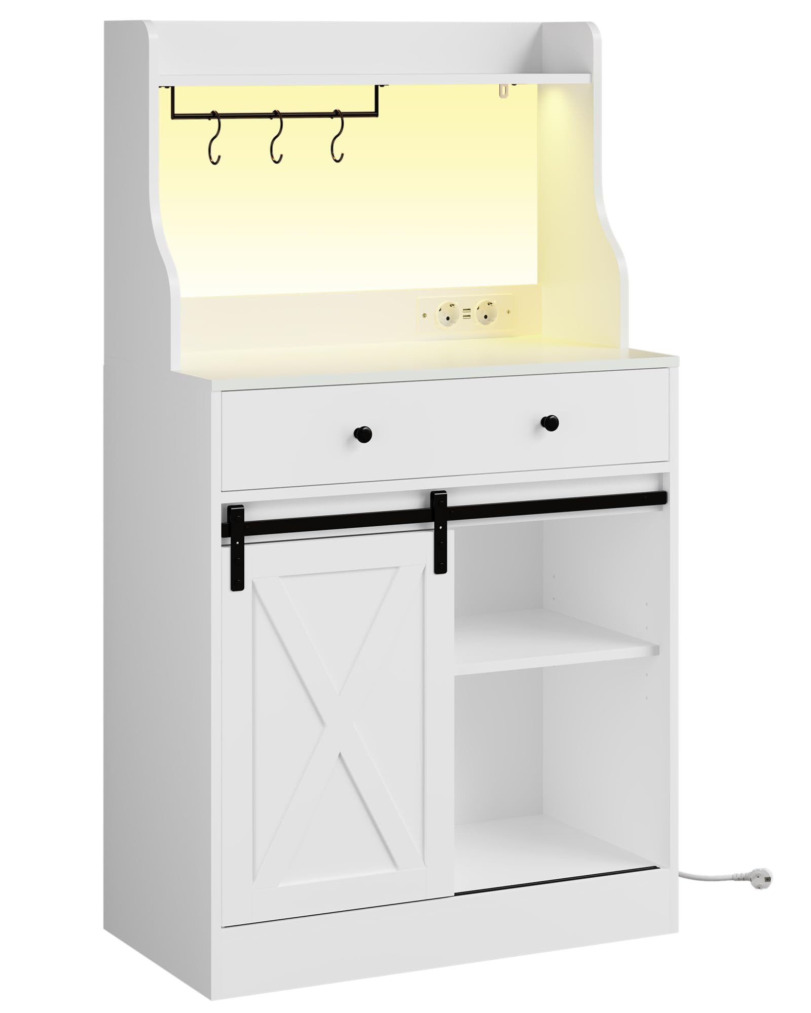 MSMASK Sideboard Küchenschrank Mehrzweckschrank mit LED und Steckdose, mit günstig online kaufen