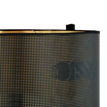 Licht-Erlebnisse Stehlampe ELINA, ohne Leuchtmittel, Stoff Metall E27 157 cm hoch in Schwarz Gold Modern Stehlampe