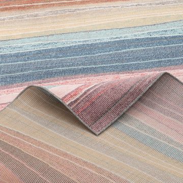 Designteppich In- und Outdoor Teppich Lagos Pastell Streifen, Pergamon, Rechteckig, Höhe: 4 mm