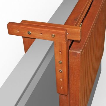 colourliving Balkonhängetisch Balkonhängetisch klappbar Balkontisch Balkonmöbel Holz Eukalyptus FSC, klappbar, höhenverstellbar