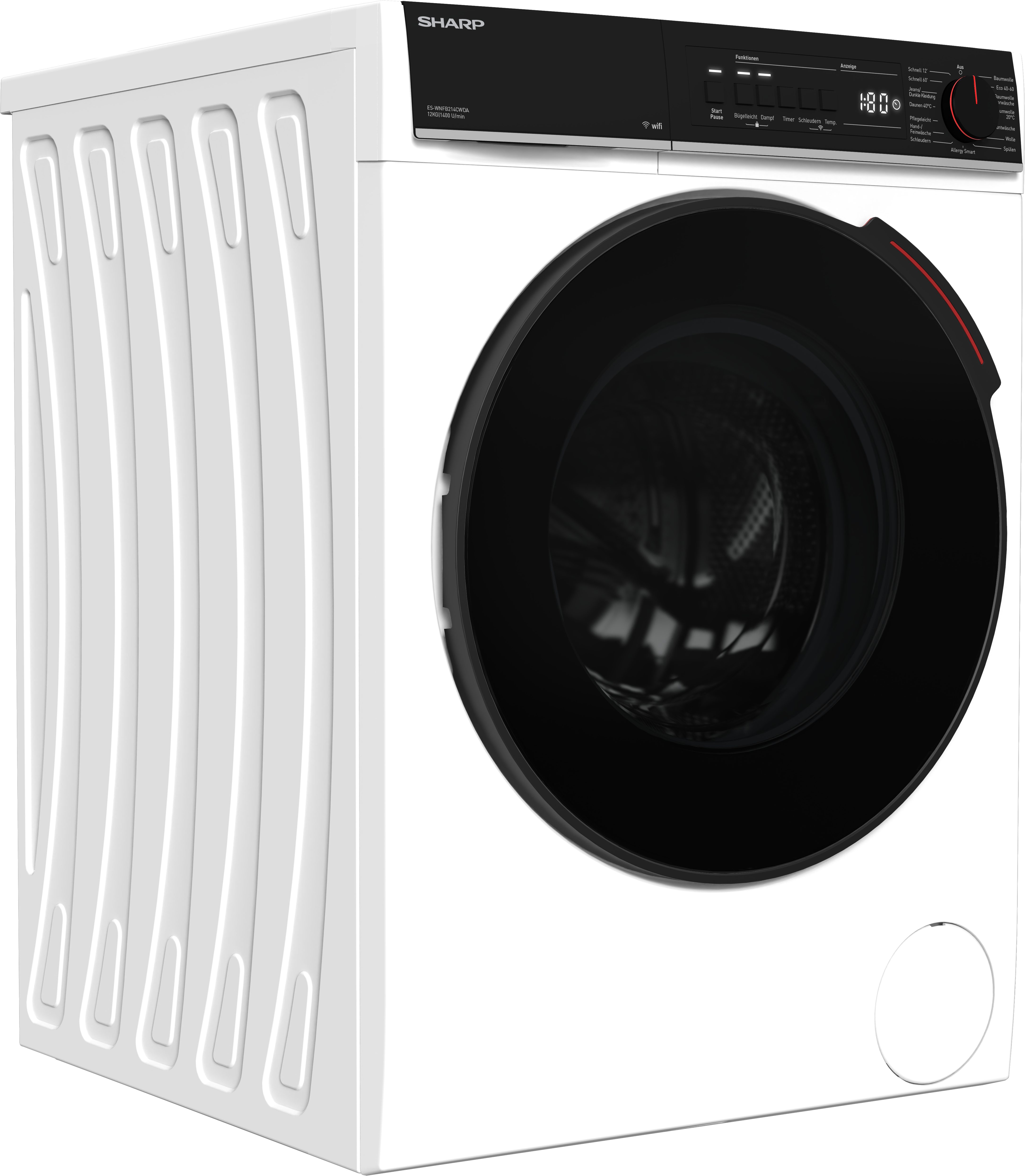 Sharp Waschmaschine ES-WNFB214CWDA-DE, 12 kg, 1400 U/min