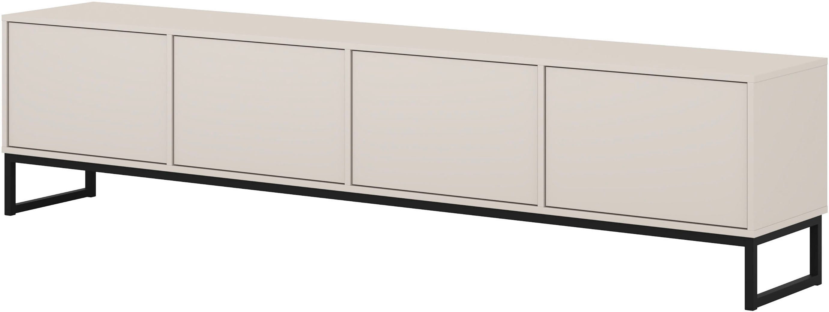 OTTO home Lowboard Loft, Breite 208,5 cm, TV-Board mit 4 Klappen, Metallkufen, TV-Kommode mit viel Stauraum, push-to-open-Funktion