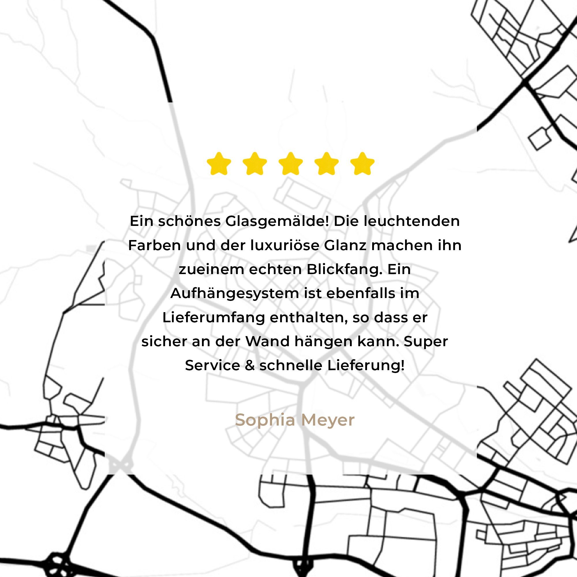 MuchoWow Acrylglasbild Bad Homburg vor Karte - Glas auf - St), Höhe (1 Glas Glasbilder - Wandbild - Stadtplan, auf der Foto Wanddekoration - Bilder