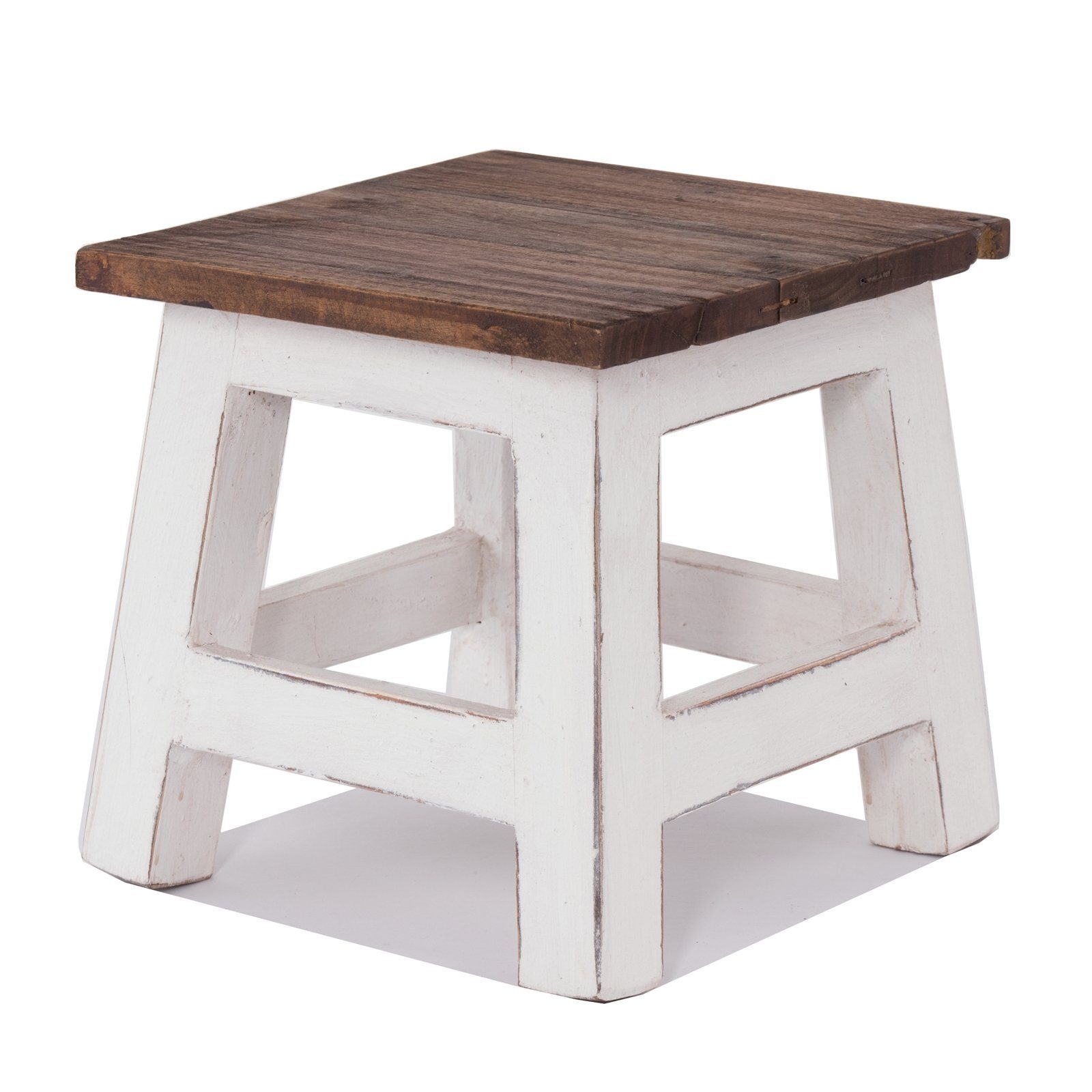 DESIGN DELIGHTS Hocker Fusshocker PALO, 27x26cm (HxB), rustikaler Holzhocker Massivhocker