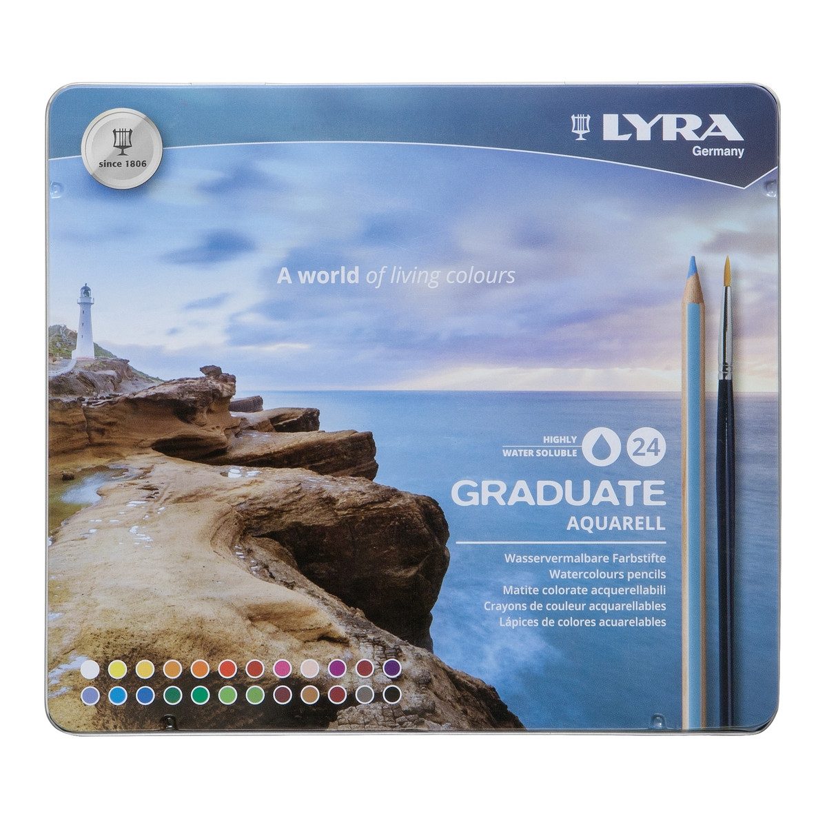 LYRA Aquarellstifte LYRA Aquarellstifte Graduate 55ml 24 Stück Kartonetui