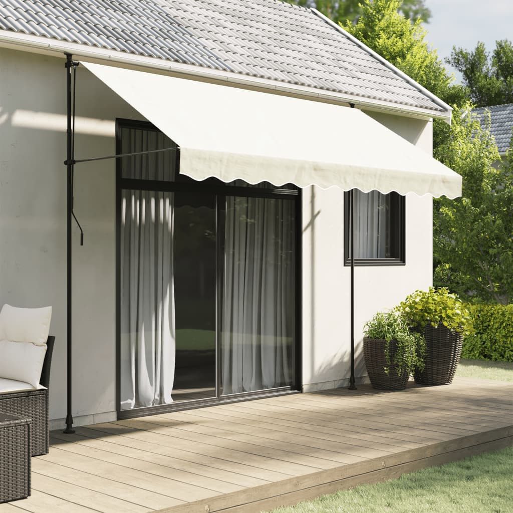 furnicato Markise Markisenvolant Creme 280 x 20 cm wasserfest und UV-beständig Wetterfeste Markisenschürze, schmutzabweisend und atmungsaktiv
