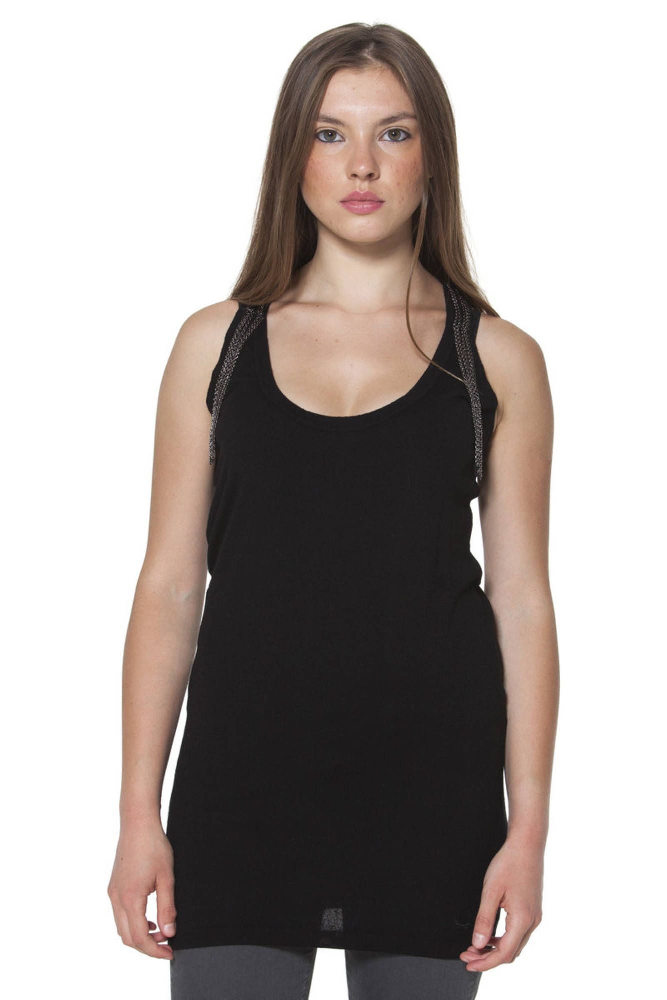 Fred Perry T-Shirt Stylisches Damen-Tanktop in Schwarz mit schmalen