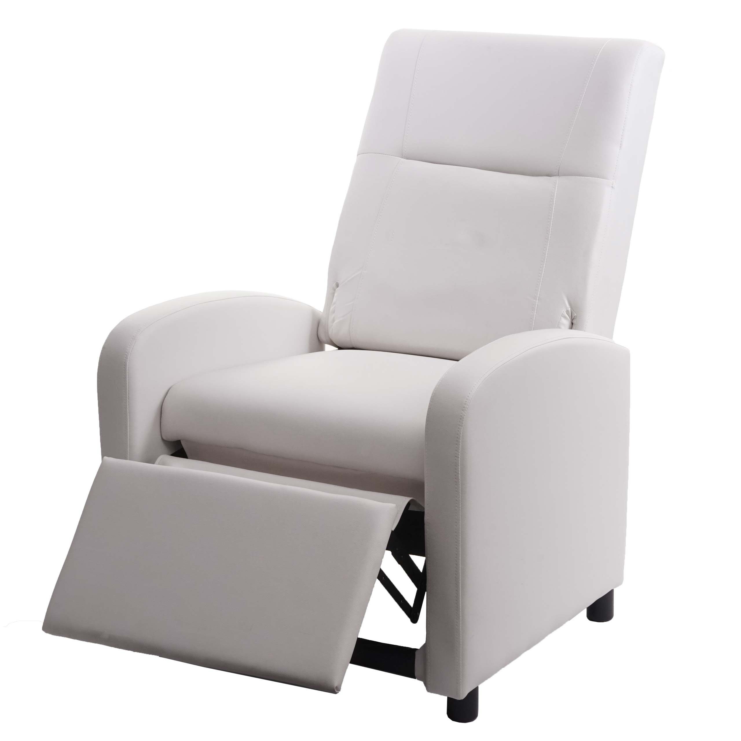 MCW TV-Sessel MCW-H18, Synchrone Verstellung der Rücken- und Fußlehne, Synchrone Verstellung der Rücken- und Fußlehne, Klappbare Rückenlehne weiß