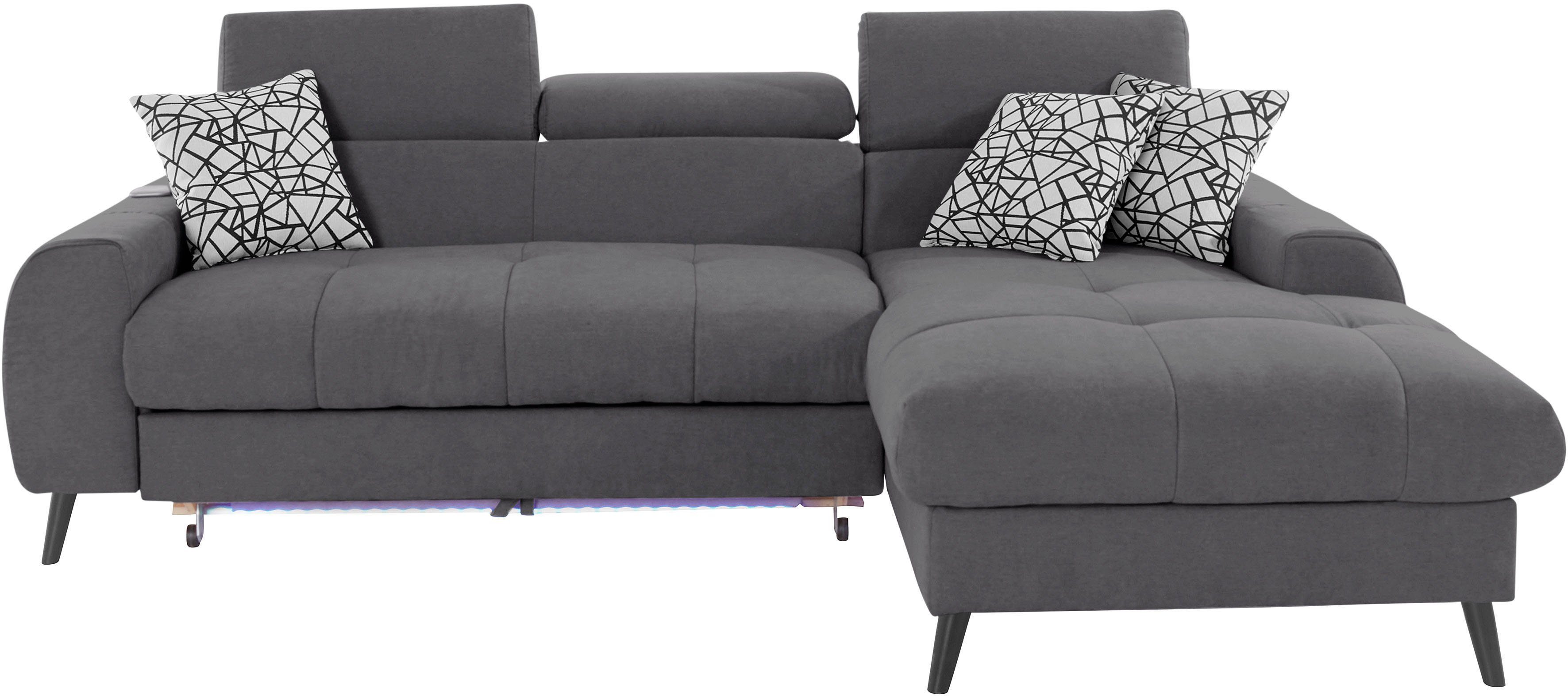 COTTA Ecksofa "Mia L-Form mit 3 Zierkissen", wahlweise mit Bettfunktion, Be günstig online kaufen