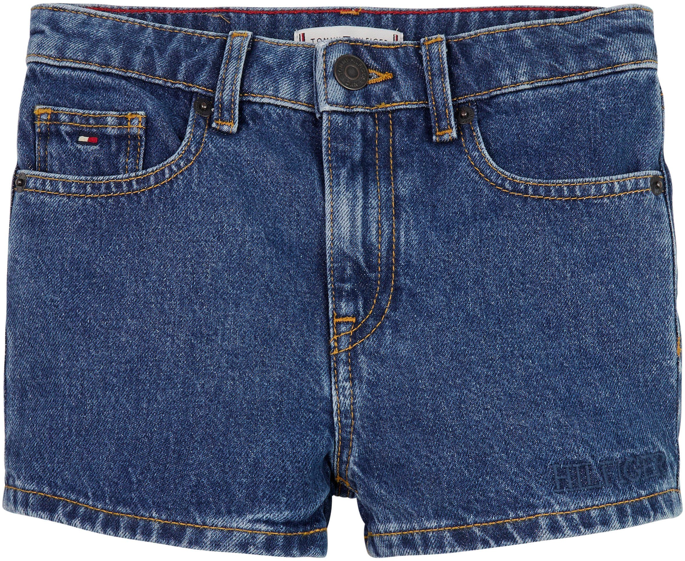 Tommy GIRLFRIEND Tommy Hilfiger mit Logo-Badge Shorts BLUE Hilfger SHORTS MID