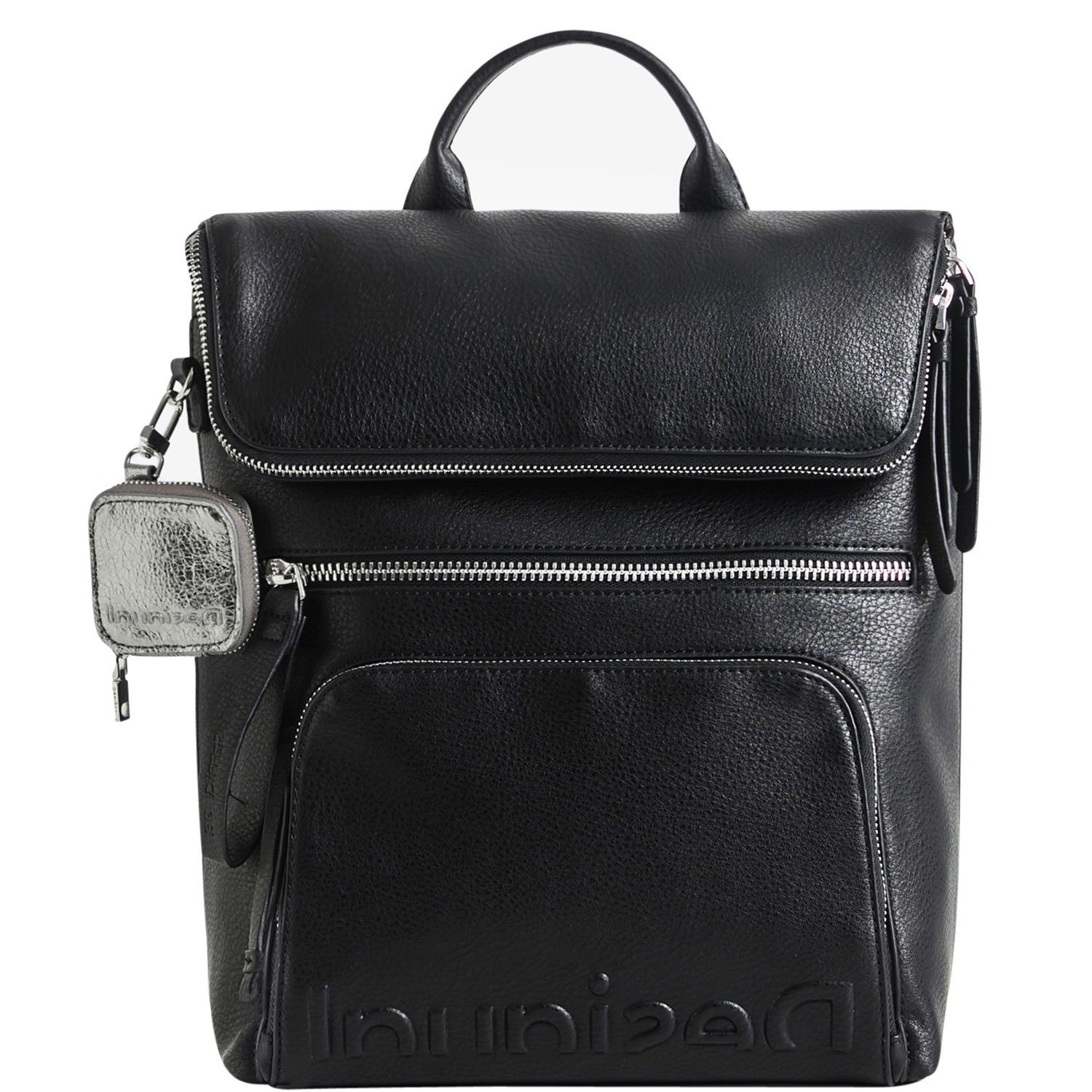 Desigual Freizeitrucksack (Stück, Cityrucksack 22 Rucksack Logo Desigual Stück), Damen Black Half Nerano negro