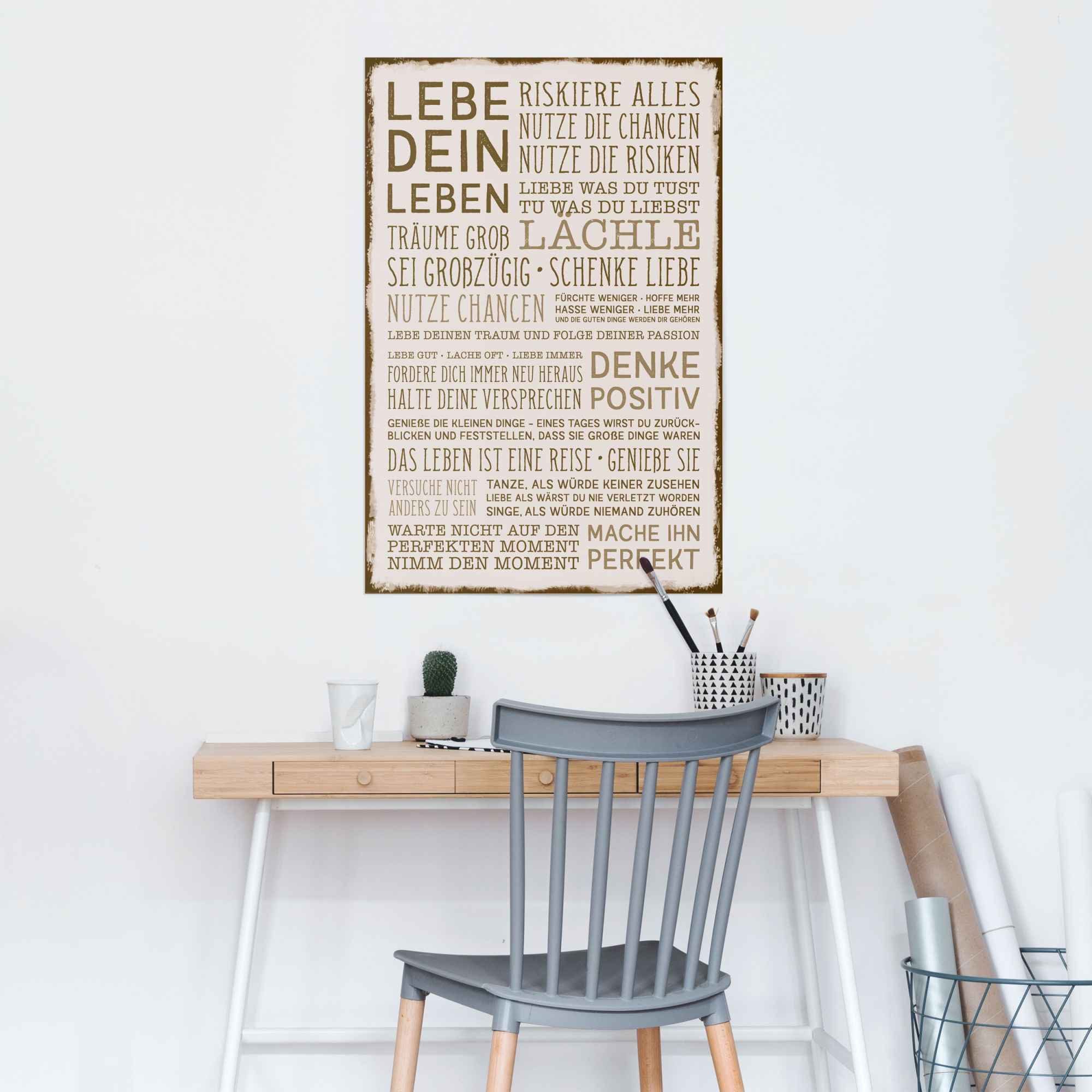 Reinders! Poster Denke positiv, (1 St) günstig online kaufen