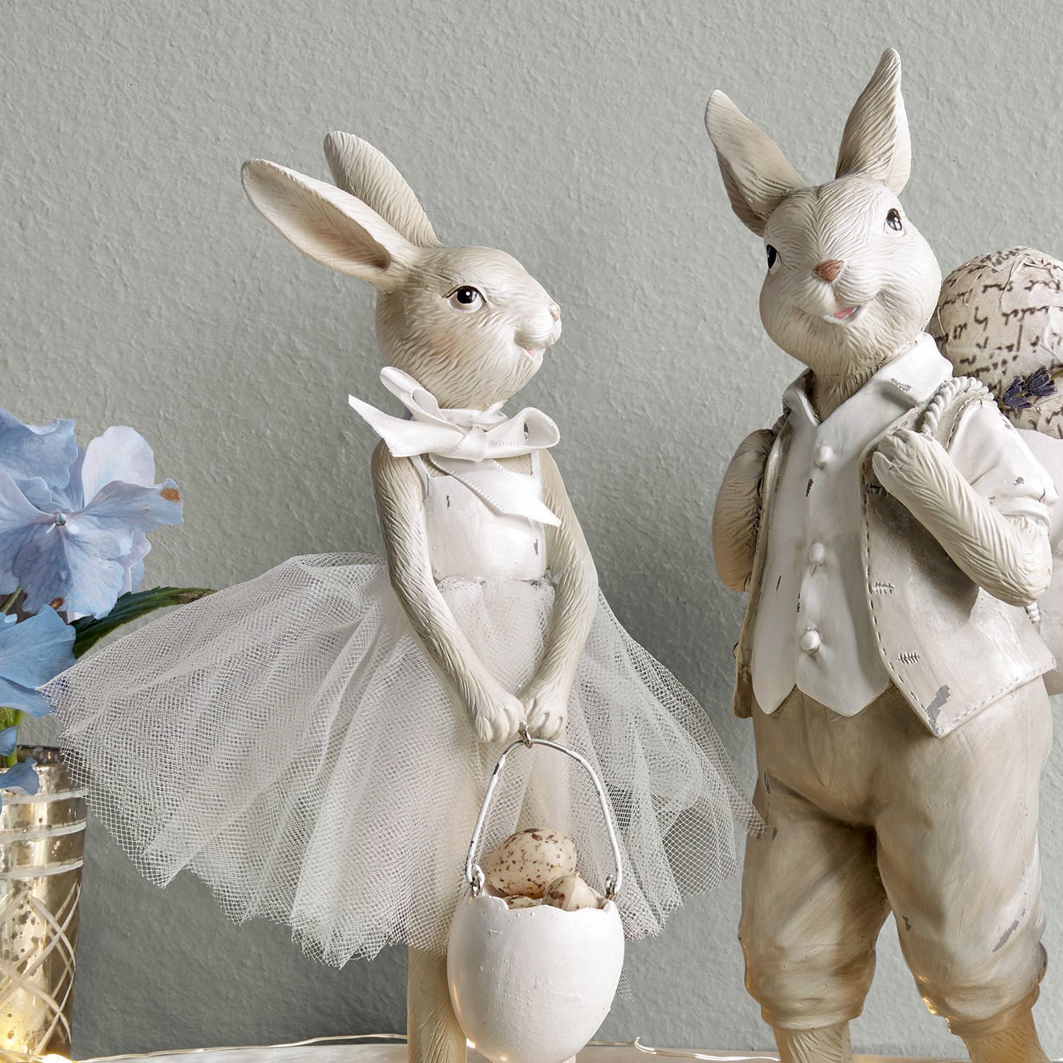Mirabeau Osterfigur Hase 2er Set Perpignan beige