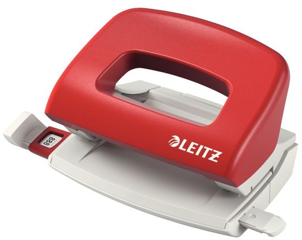 LEITZ Locher Locher Topstyle 0,8mm mit Anschlagschiene rot (30 Stück)