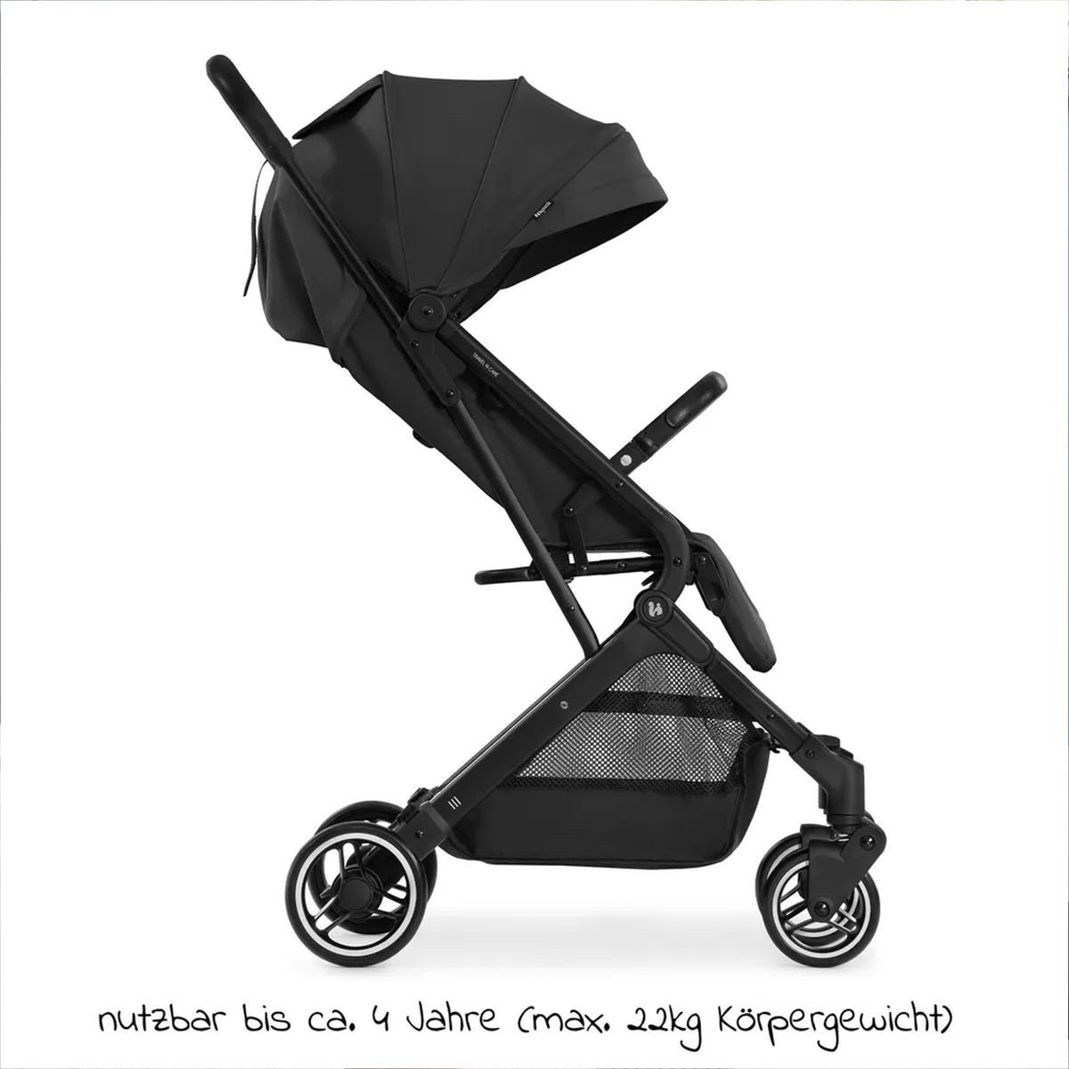Hauck Kinder-Buggy Travel N Care - Black, Reisebuggy Sportwagen bis 22 kg inkl. Maxi Cosi Reboarder Pearl Pro 2