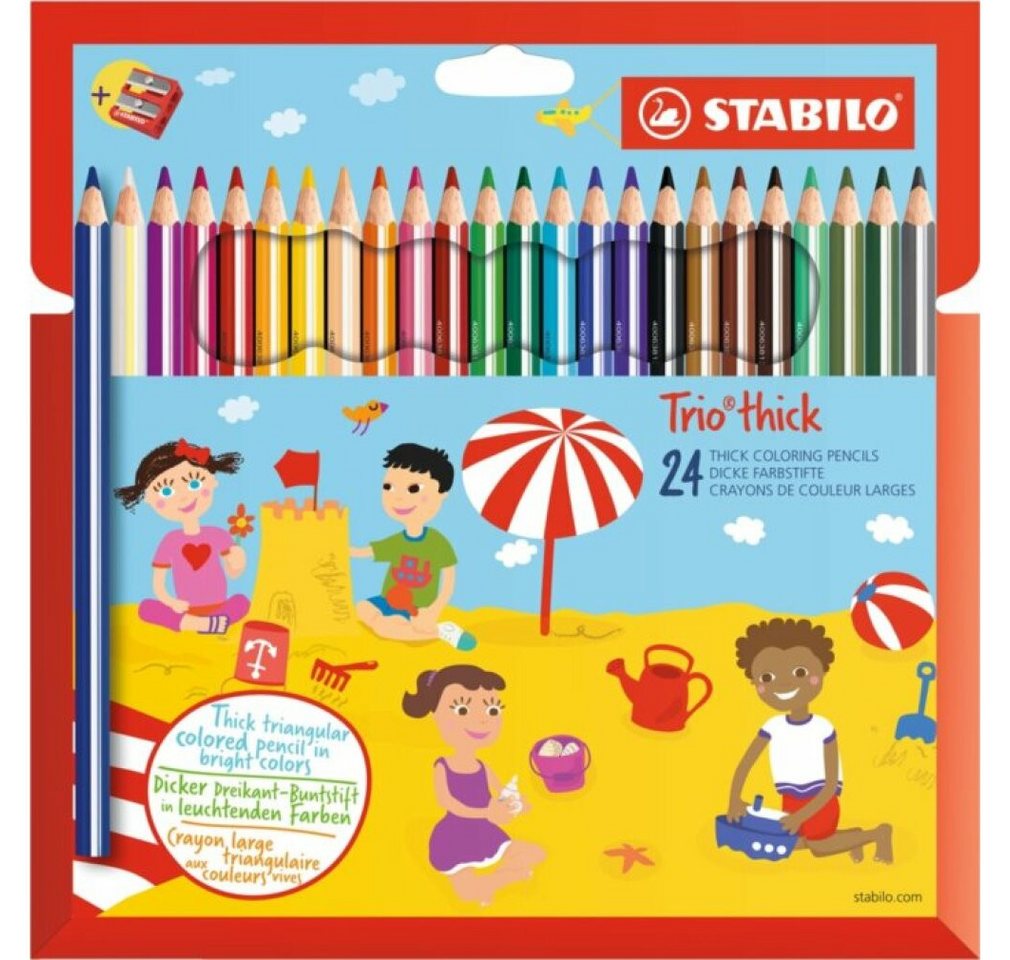 Thumbnail - STABILO Buntstift Trio dickes Set mit 24 Buntstiften und Bleistiftspitzer