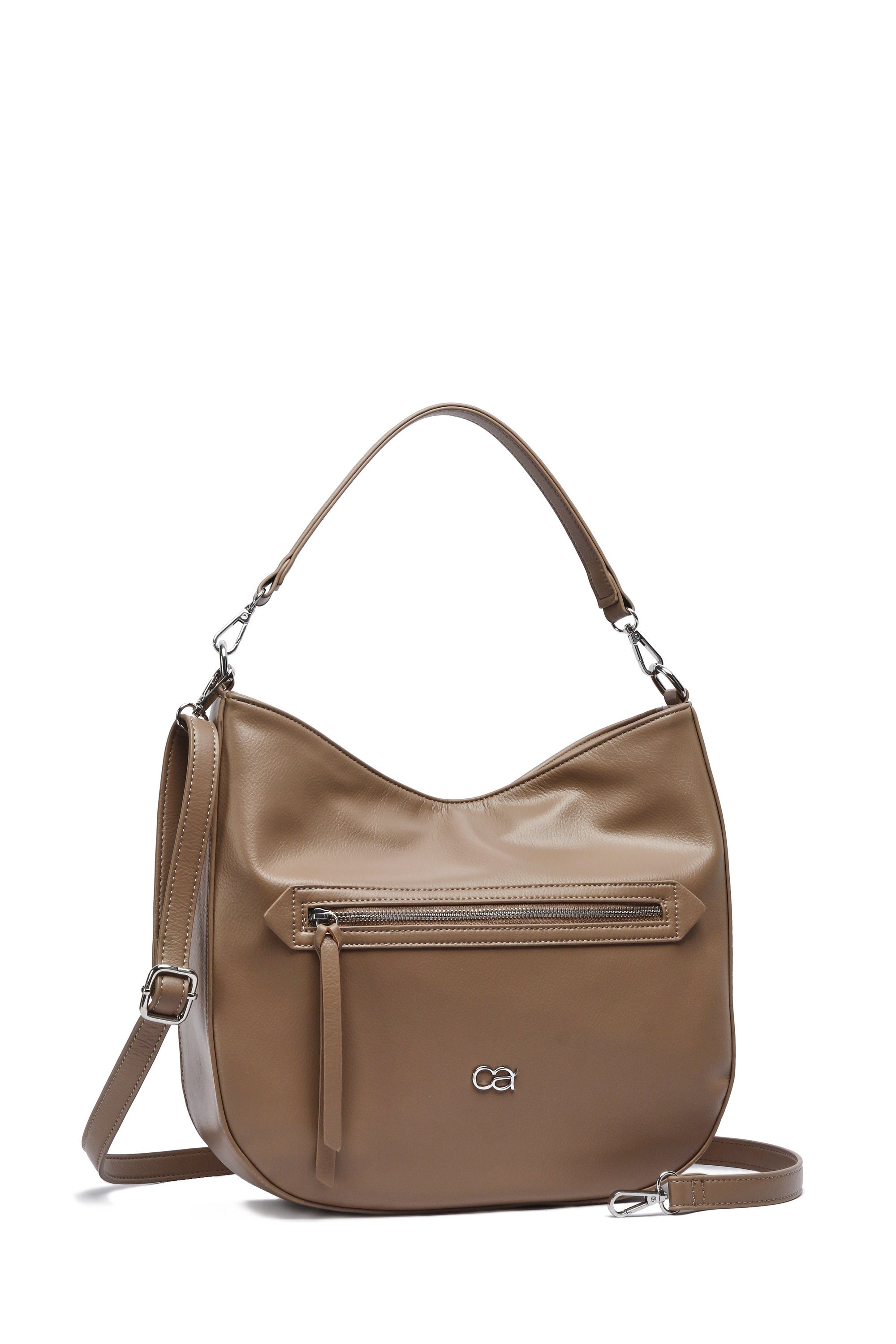 aus tierfreiem, ALESSANDRO Schultertasche taupe COLLEZIONE soften Softy, Luxusmaterial