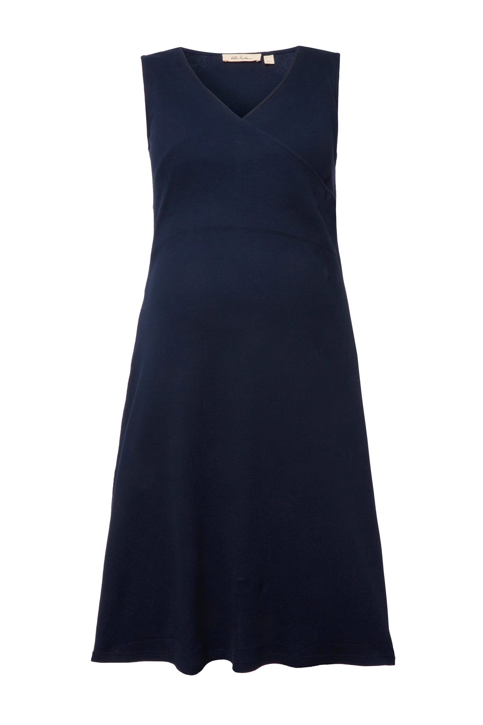 Ulla Popken Jerseykleid Kleid Stillfunktion Rippjersey Wickeloptik Schwangerschaft