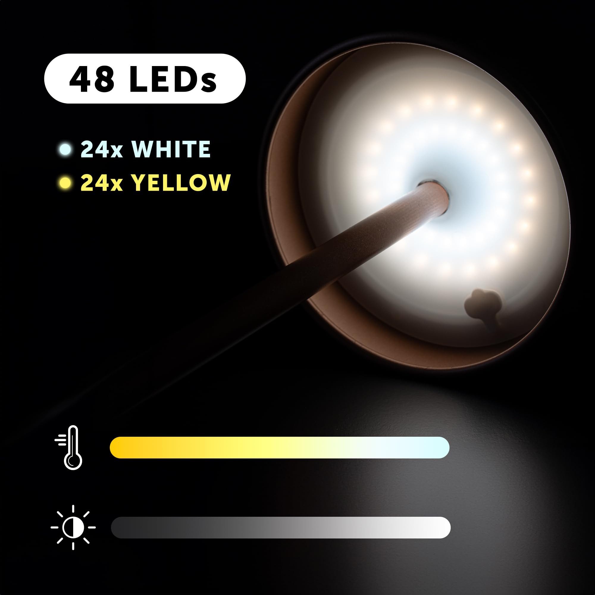 MANTA LED Stehlampe MANTA LED Akku Stehleuchte TOUCH 117 cm - Kabellos - Dimmbar, LED fest integriert, Farbtemperatur einstellbar, Tischlampe, Touch