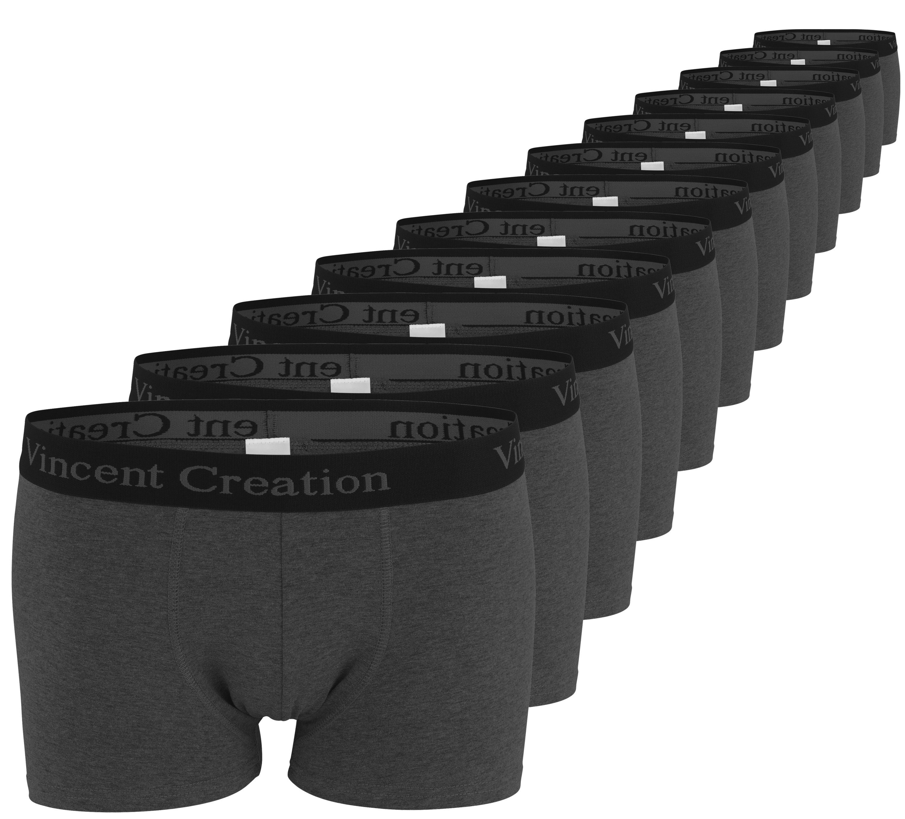 Vincent Creation® Boxershorts (12-St) angenehm stretchiger Baumwollmix anthrazit