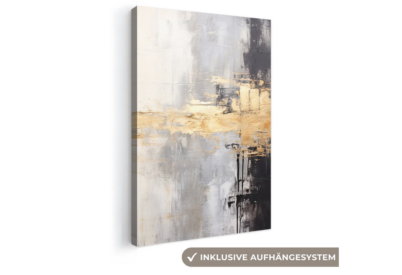 OneMillionCanvasses® Leinwandbild Gold - Luxus - Acryl - Kunst, Fotodruck (1 St), Leinwand Canvas Wandbild, Wanddekoration 20x30 cm