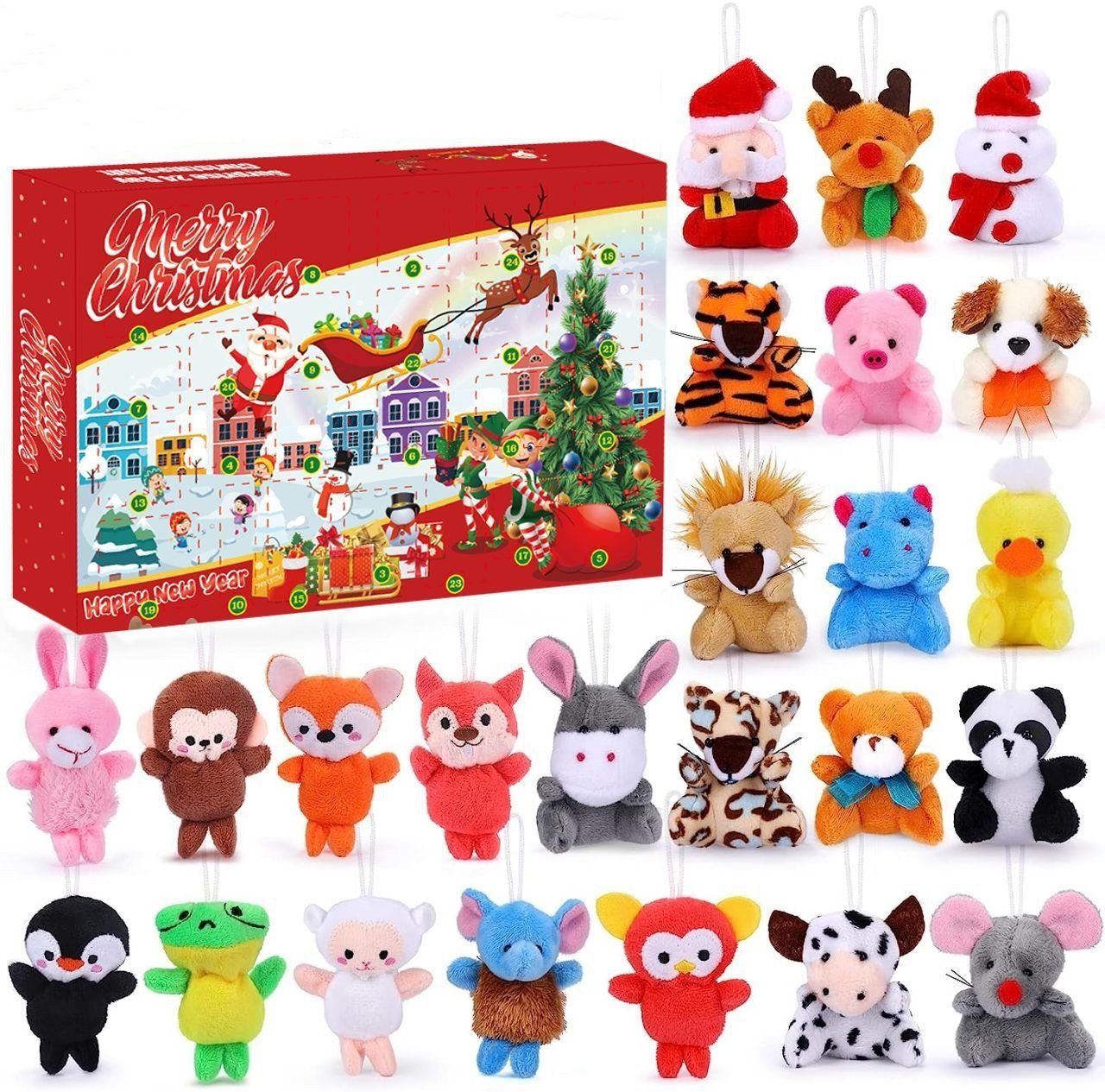 XDeer Adventskalender 2023 Adventskalender,Weihnacht Countdown Kalender, 24 Stk vielschiende Waren,Geschenk für Kinder
