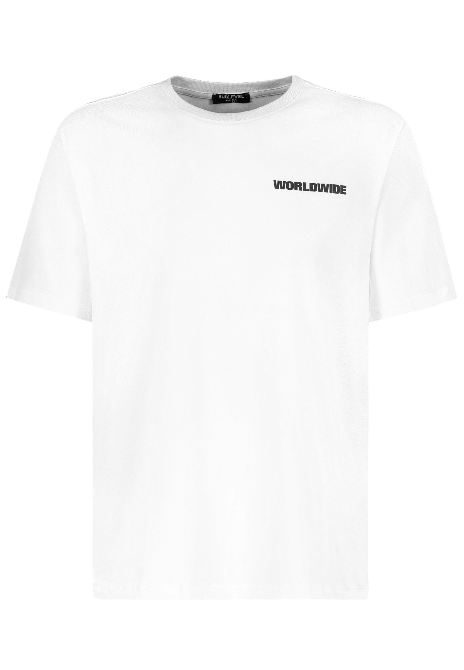 SUBLEVEL T-Shirt mit Front-Print 'WORLDWIDE' Kurzarm günstig online kaufen