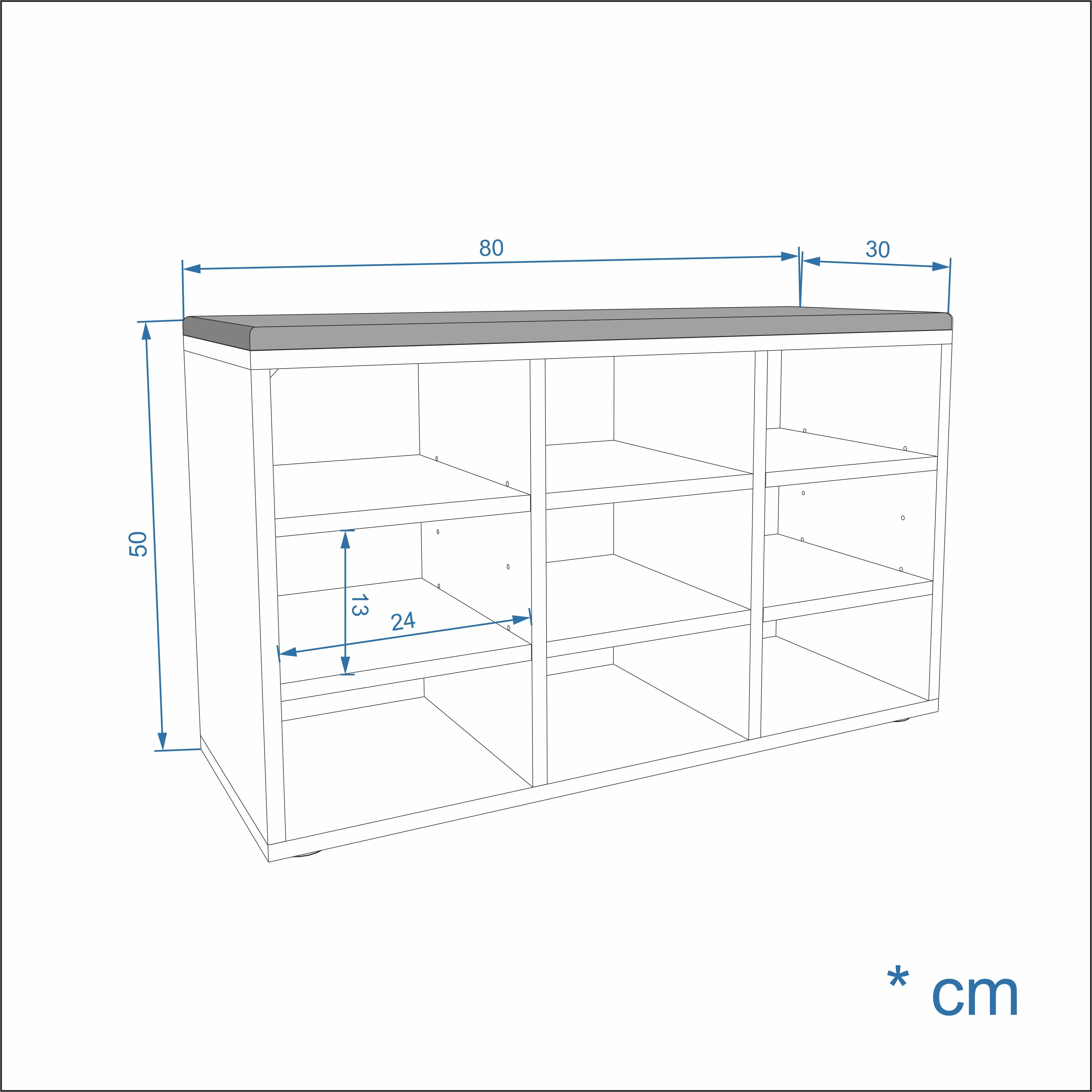 KOMTO Schuhbank Schuhregal mit Sitzfläche Sitzbank mit Stauraum, Sofia 80 x 50 x 30 cm – Bild 4 von 5