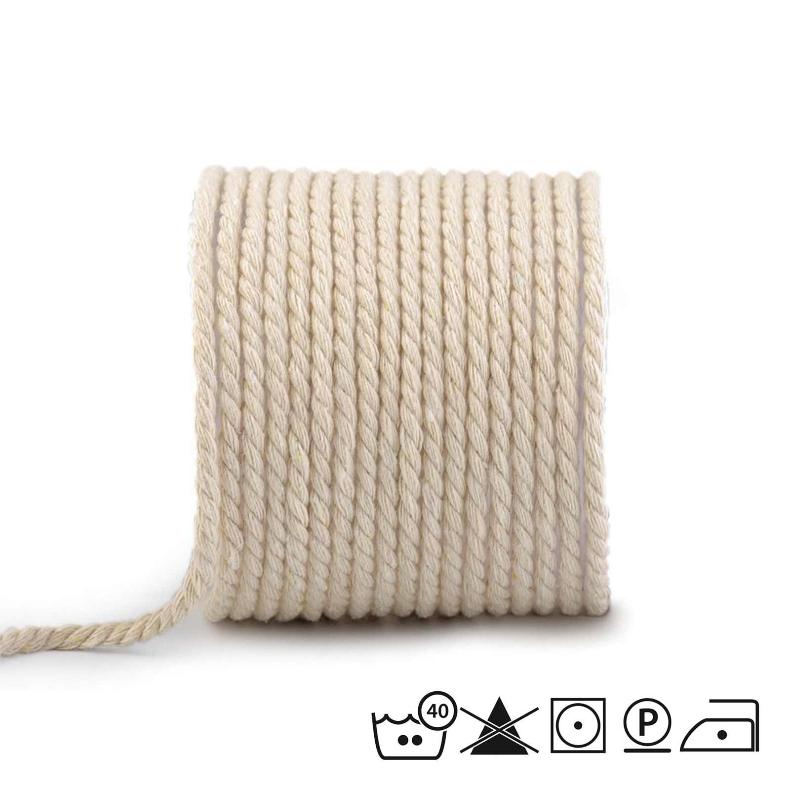 maDDma 15m Baumwollschnur gedreht Seil, weiß